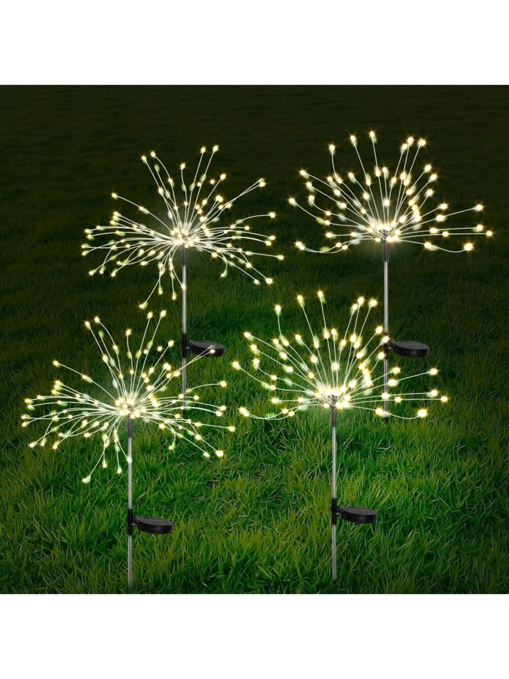 New Solar Firework Lights Outside Fireworks Solar Lights Outdoor Waterproof,